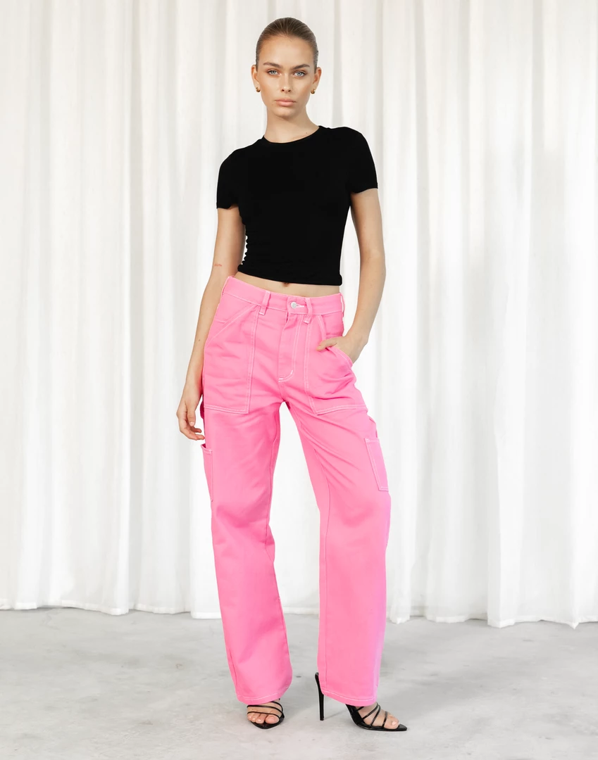 Charcoal Clothing Astrid Wide Leg Jeans (Pink) New Arrivals 6 Charcoal Clothing Astrid Wide Leg Jeans (Pink) New Arrivals