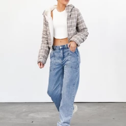 Into Fashion New Arrivals Paisley Puffer Jacket (Beige)