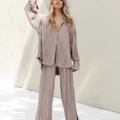 Charcoal Clothing New Arrivals Sweet Serenity Shirt (Taupe)