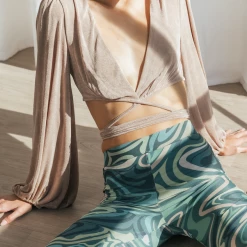 Ruby Sees Nikki Tie Up Top (Mocha) Tops