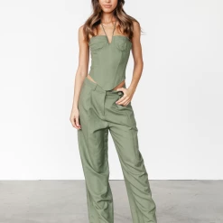 New Arrivals La Quinta Pant (Khaki) - By Lioness
