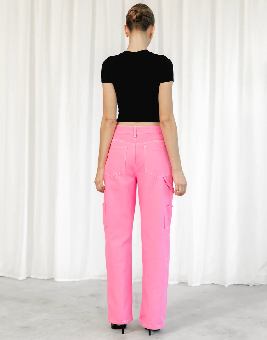 Charcoal Clothing Astrid Wide Leg Jeans (Pink) New Arrivals 4 Charcoal Clothing Astrid Wide Leg Jeans (Pink) New Arrivals