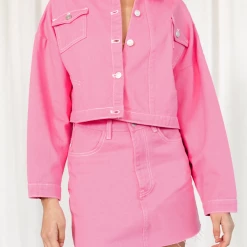 Charcoal Clothing Park Avenue Mini Skirt (Pink)