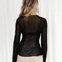 Charcoal Clothing New Arrivals Lylah Mesh Shirt (Black) 10 Charcoal Clothing New Arrivals Lylah Mesh Shirt (Black)