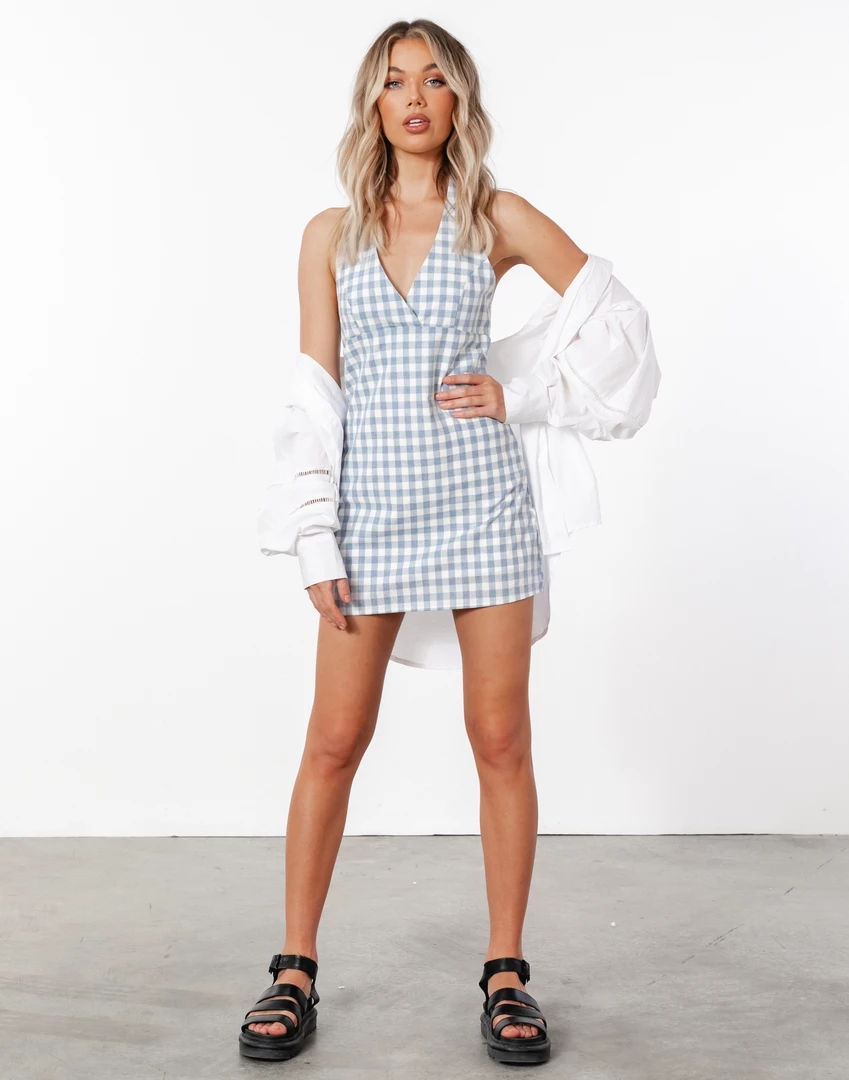 Red Berry Lilian Mini Dress (Blue/Gingham) 1 Red Berry Lilian Mini Dress (Blue/Gingham)