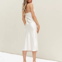 Charcoal Clothing Romain Midi Dress (Soft Beige)