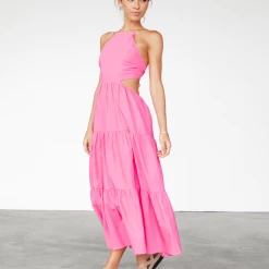 Alive Girl Dresses Sally Midi Dress (Pink)