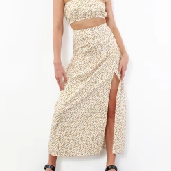 Luvalot New Arrivals Colette Midi Skirt (Yellow/Floral) 10 Luvalot New Arrivals Colette Midi Skirt (Yellow/Floral)