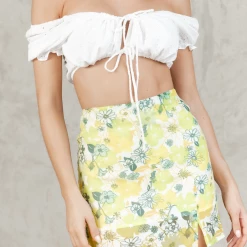 Mint Vanilla Opel Mini Skirt (Floral) Bottoms