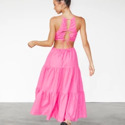 Alive Girl Dresses Sally Midi Dress (Pink)