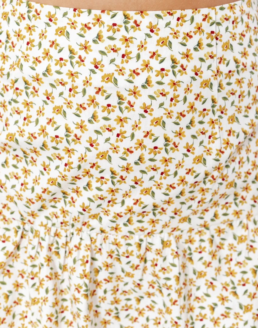 Luvalot New Arrivals Colette Midi Skirt (Yellow/Floral) 7 Luvalot New Arrivals Colette Midi Skirt (Yellow/Floral)