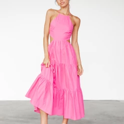 Alive Girl Dresses Sally Midi Dress (Pink)