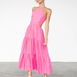 Alive Girl Dresses Sally Midi Dress (Pink)