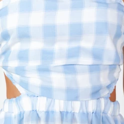 Pink Diamond Dresses Caroline Maxi Dress (Blue Gingham)