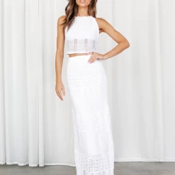 Pink Diamond Day Dreaming Maxi Skirt (White) Sets + Co-ords