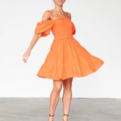 Pink Diamond Summer Mini Dress (Orange)