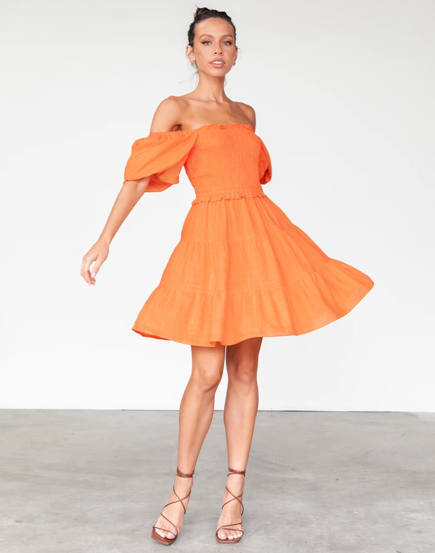 Pink Diamond Summer Mini Dress (Orange) 1 Pink Diamond Summer Mini Dress (Orange)