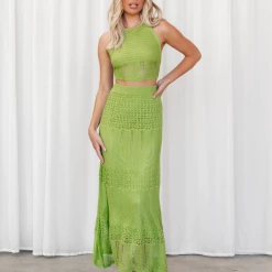 Pink Diamond Day Dreaming Maxi Skirt (Green) Sets + Co-ords