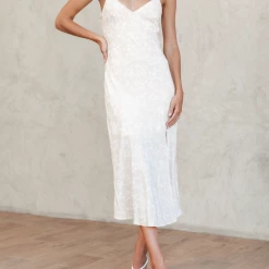 Yours Truly Dresses Neverland Midi Dress (Beige)