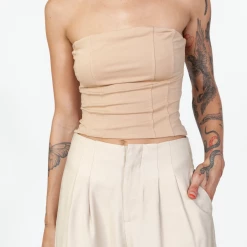 Luvalot New Arrivals Maverick Corset Top (Tan)