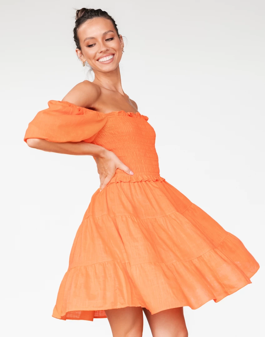 Pink Diamond Summer Mini Dress (Orange) 4 Pink Diamond Summer Mini Dress (Orange)