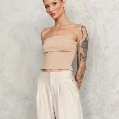 Luvalot New Arrivals Maverick Corset Top (Tan)