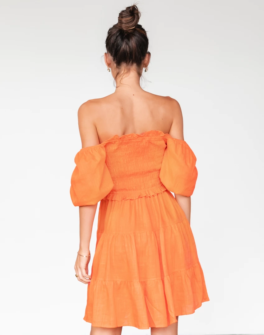 Pink Diamond Summer Mini Dress (Orange) 3 Pink Diamond Summer Mini Dress (Orange)