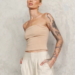 Luvalot New Arrivals Maverick Corset Top (Tan)