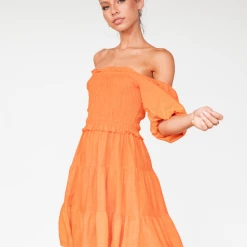 Pink Diamond Summer Mini Dress (Orange)