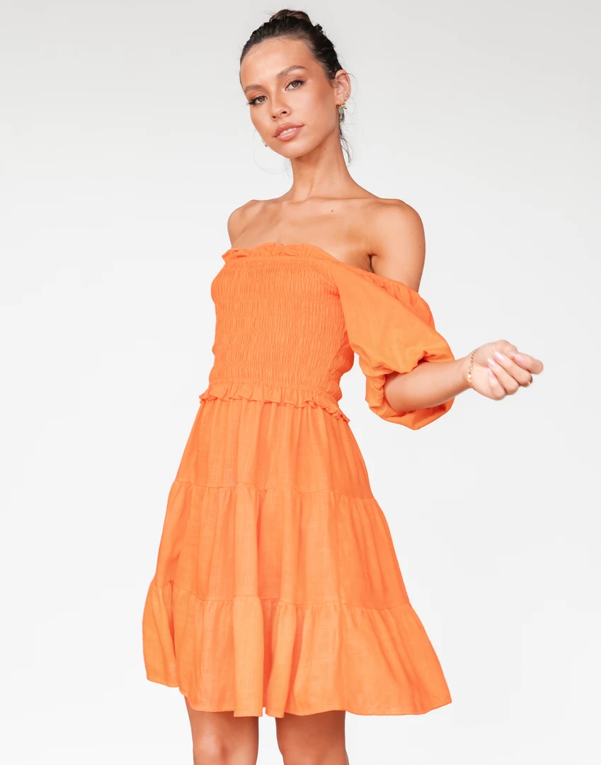 Pink Diamond Summer Mini Dress (Orange) 2 Pink Diamond Summer Mini Dress (Orange)