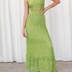 Pink Diamond Day Dreaming Maxi Skirt (Green) Sets + Co-ords