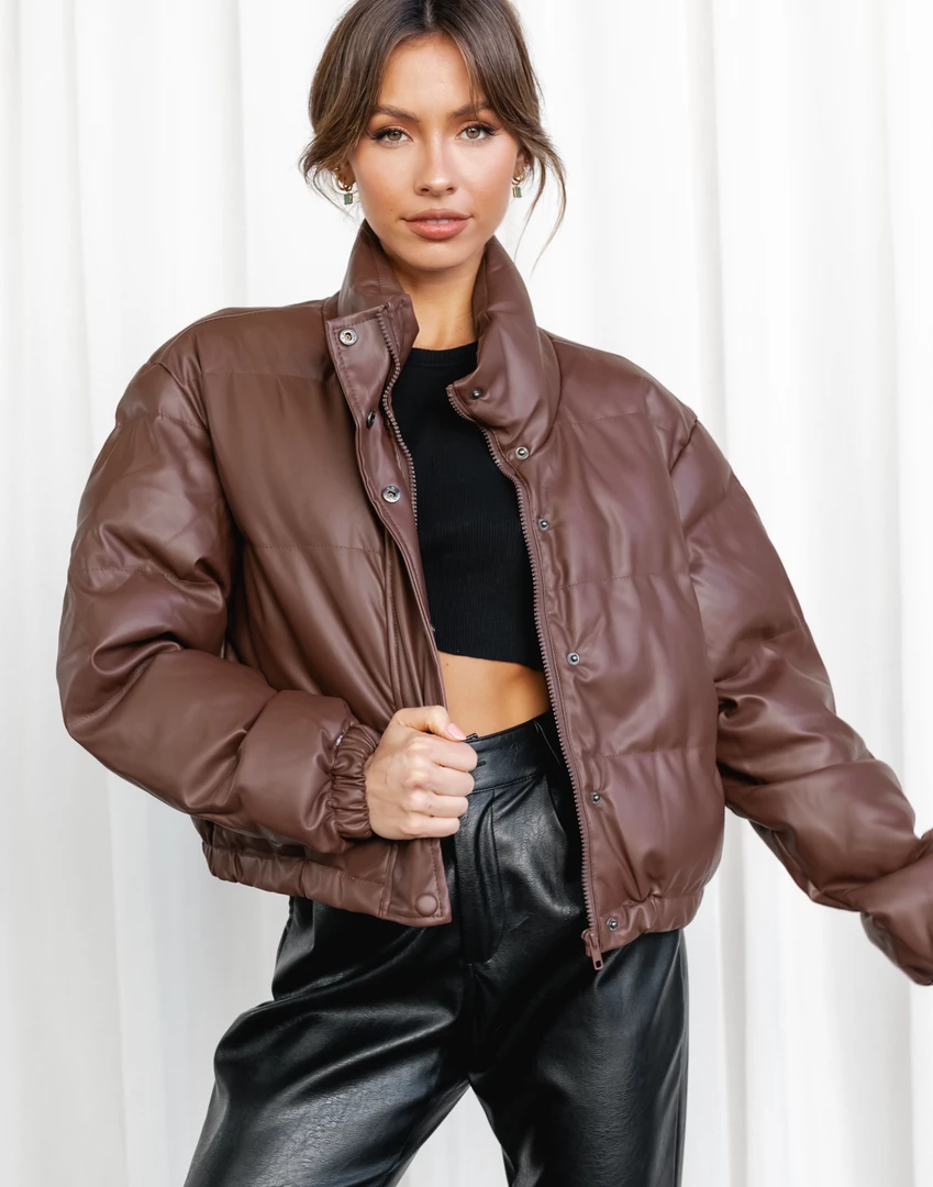 Shareen Collection Winter Warmers Hanes Puffer Jacket (Brown) 5 Shareen Collection Winter Warmers Hanes Puffer Jacket (Brown)