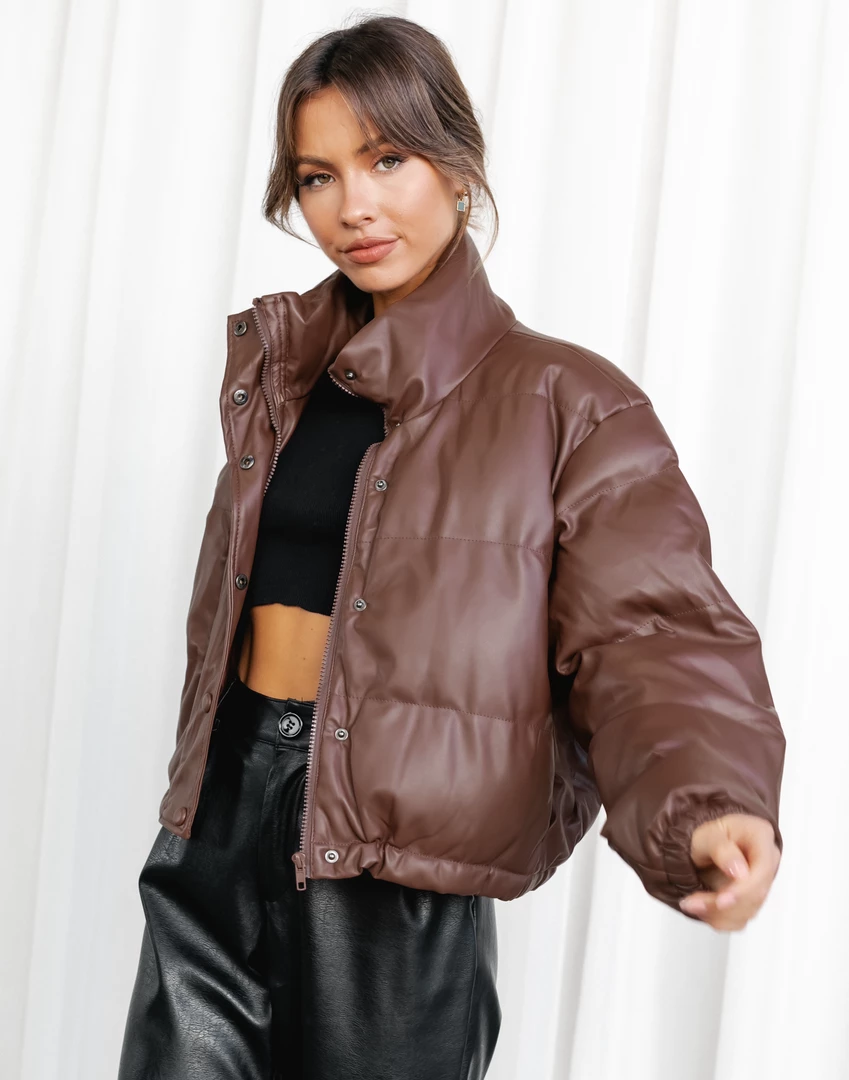 Shareen Collection Winter Warmers Hanes Puffer Jacket (Brown) 8 Shareen Collection Winter Warmers Hanes Puffer Jacket (Brown)