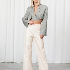 Tops Miami Vice Crop Jacket (Slate) - By Lioness