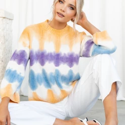 8 Birdies Cori Knit Jumper (Orange) Tops