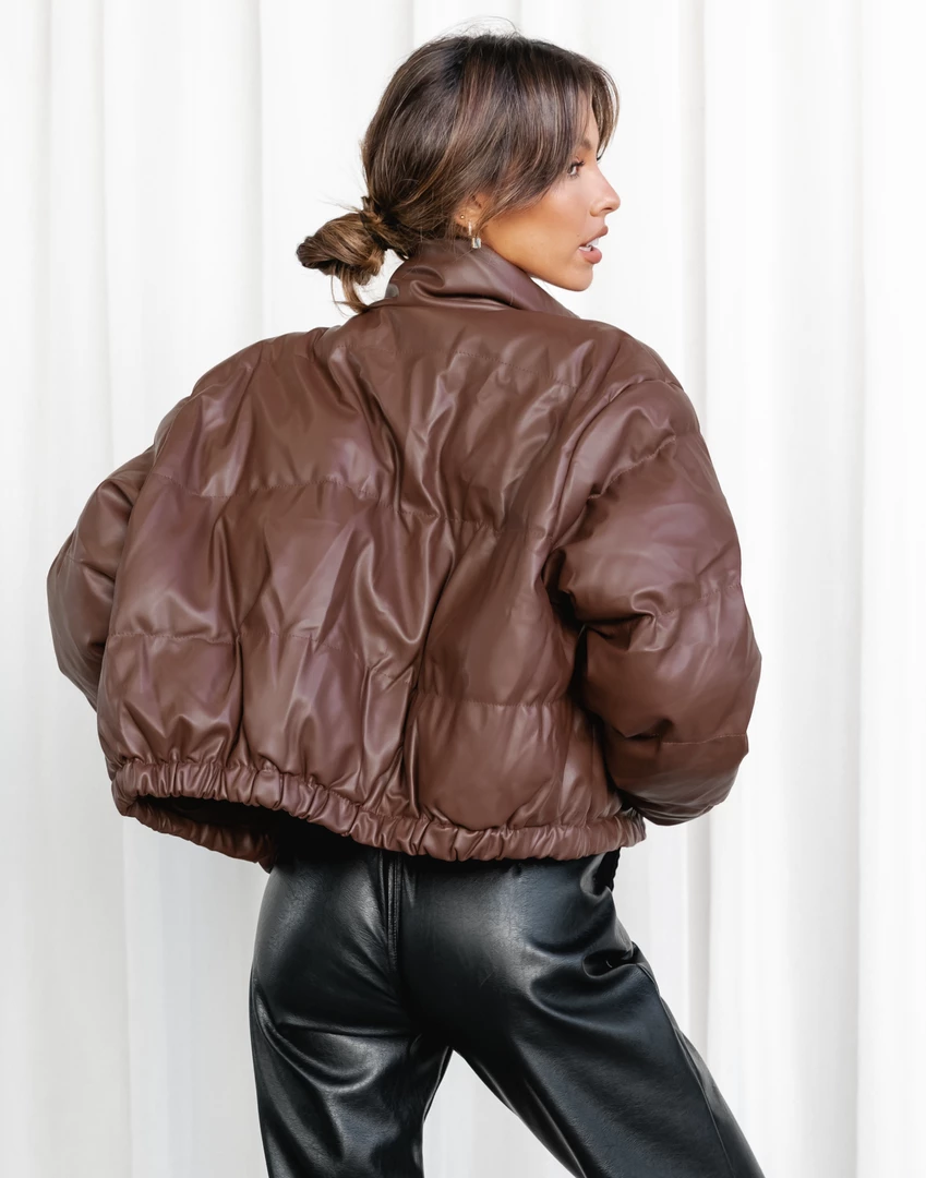 Shareen Collection Winter Warmers Hanes Puffer Jacket (Brown) 3 Shareen Collection Winter Warmers Hanes Puffer Jacket (Brown)