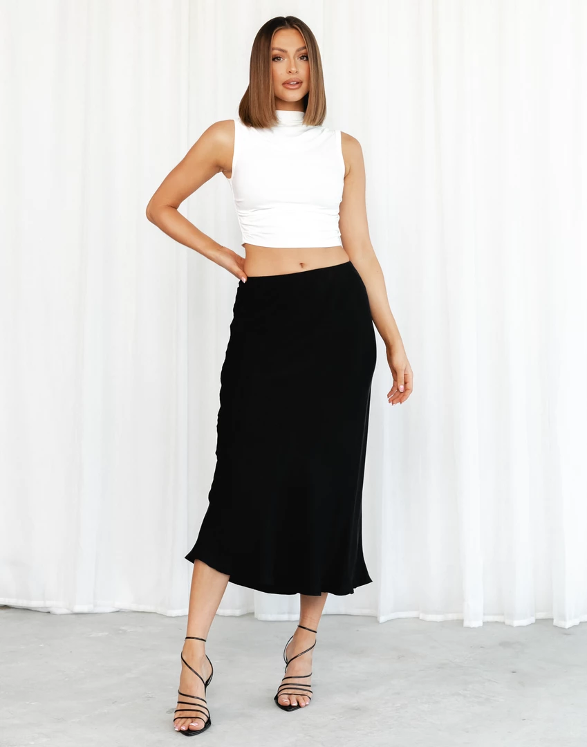 White Closet Mimi Midi Skirt (Black) 1 White Closet Mimi Midi Skirt (Black)