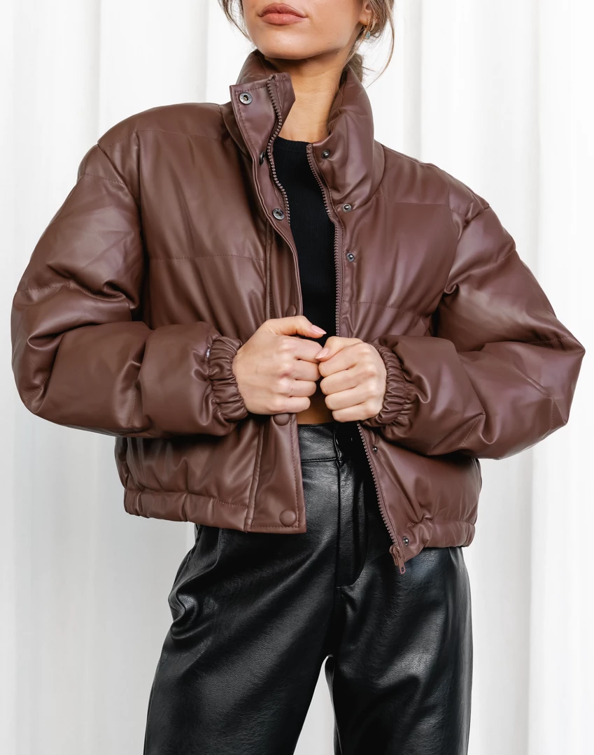 Shareen Collection Winter Warmers Hanes Puffer Jacket (Brown) 1 Shareen Collection Winter Warmers Hanes Puffer Jacket (Brown)