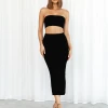 Alive Girl New Arrivals Part Time Strapless Crop Top (Black)