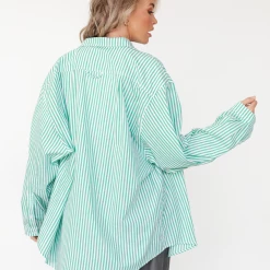 Charcoal Clothing Tops South Beach Shirt (Green Stripe)