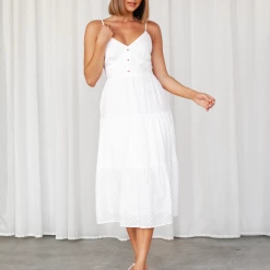 Yours Truly Dresses Talissa Midi Dress (White)