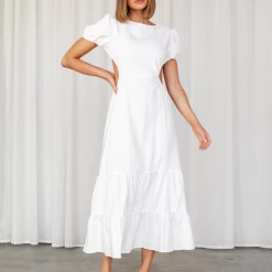 Into Fashion Dresses Kara Midi Dress (White)