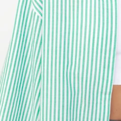 Charcoal Clothing Tops South Beach Shirt (Green Stripe)