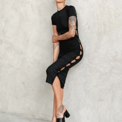 New Arrivals Brentwood Midi Dress (Black) - By Lioness