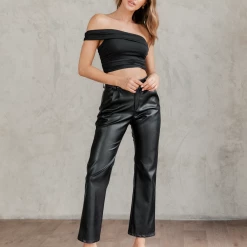 Charcoal Clothing Tops Azariah Crop Top (Black)