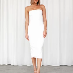 Luvalot Rome Midi Dress (White) Dresses