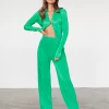 Into Fashion New Arrivals Tyler Plisse Pants (Green)