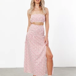 Luvalot Colette Crop Top (Red/Floral)