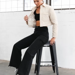 Into Fashion Last Chance Puffer Jacket (Beige) New Arrivals