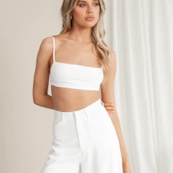 Charcoal Clothing Byron Crop Top (White) New Arrivals